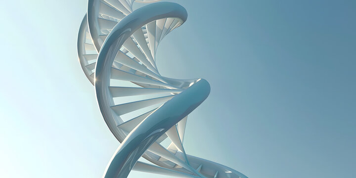 DNA dupla h&eacute;lice moldada como uma escada em espiral