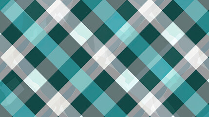 Stylish argyle pattern in modern colors of teal, gray, and white, featuring a seamless and precisely arranged design with even lighting.