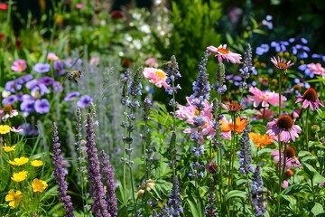 Obraz premium Colorful summer flowers in the garden