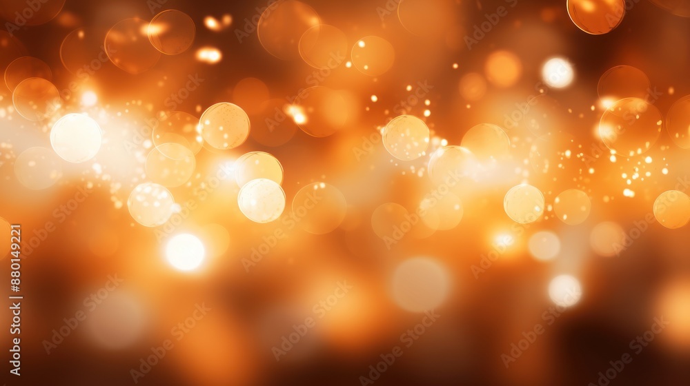 Poster abstract background featuring a cascade of orange bokeh lights