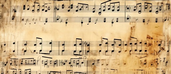 Vintage Music Sheet with Notes and Faded Texture