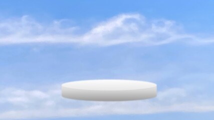 Stage in the cloud and blue sky for showing product background.