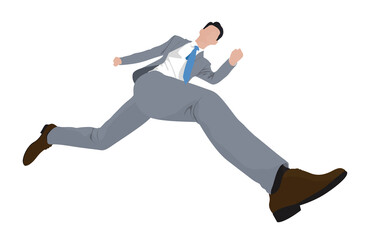This is an illustration of a man in a suit running.