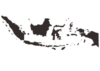 silhouette of indonesia island