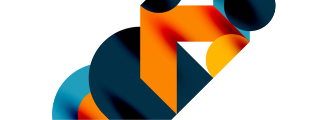 Circle pattern, round elements with lines and arrows composition for wallpaper, banner, background or landing