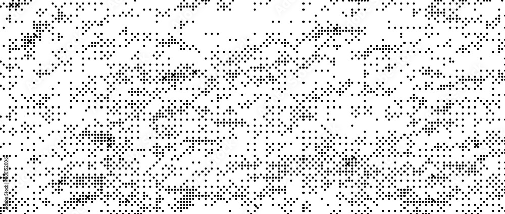 Poster Pixelated grain sand texture bitmap. Dither grunge background. Abstract dotted glitchy pattern. Video game screen wallpaper. Retro comic pixel art overlay backdrop. Rough speckles effect vector
