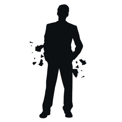 businessman Silhouette isolated on white background. Vector illustration.