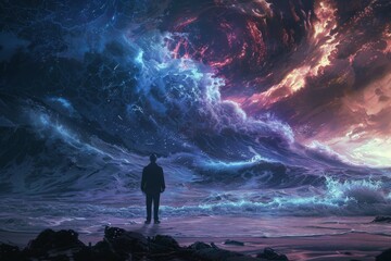 Man Facing the Cosmic Ocean.