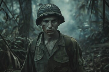 Obraz premium Soldier in the Jungle.