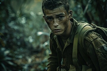 Obraz premium Soldier in the Jungle.