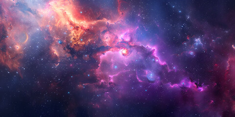 Galáxia com nebulosas coloridas em movimento giratório
