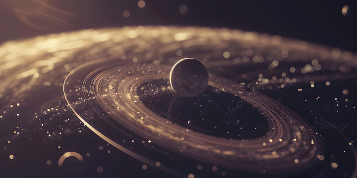 Gal&aacute;xia com planetas girat&oacute;rios