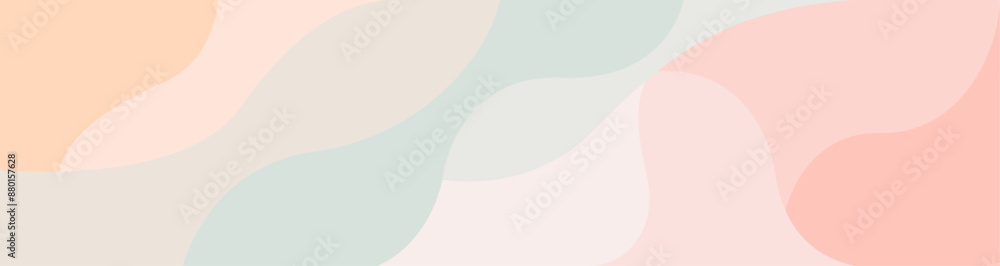 Aufkleber abstract background with dynamic wavy shapes, colorful minimal wavy background with soft color, vect