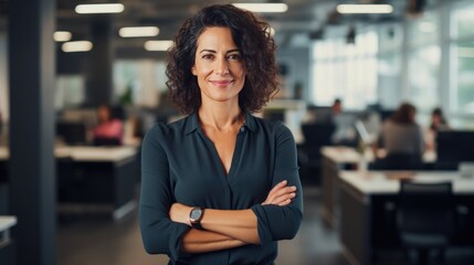 Fototapeta premium Happy 45-year-old Latin businesswoman 