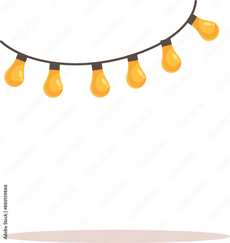 Poster string of lights is hanging, creating a warm and inviting atmosphere