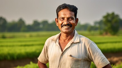 Portrait of a happy smiling farmer looking at the camera 