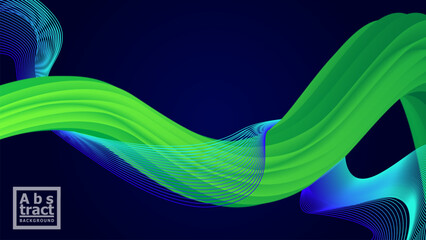 Abstract 3D Fluid Background. Wavy Line Art Abstract Background