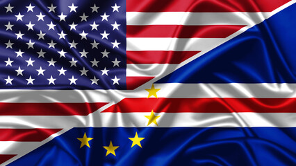 United waving flag of USA and Cape Verde