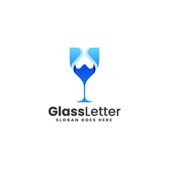 Vector Logo Illustration Glass Gradient Colorful Style