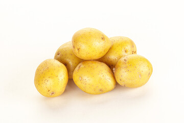 Raw young baby potato heap