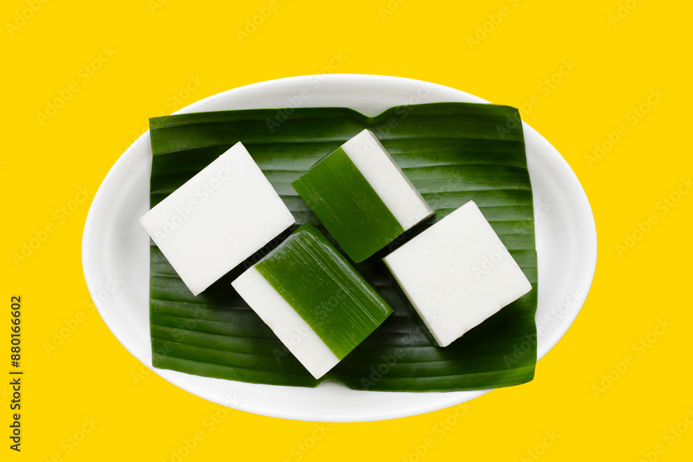 Wall mural pandan and coconut jelly, thai dessert