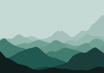 Fototapeta premium nature mountains landscape illustration design.