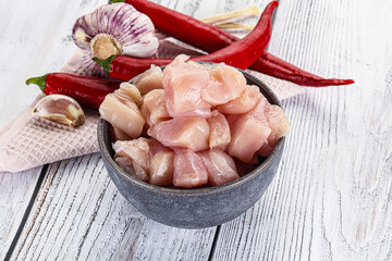 Raw uncooked chicken breast fillet