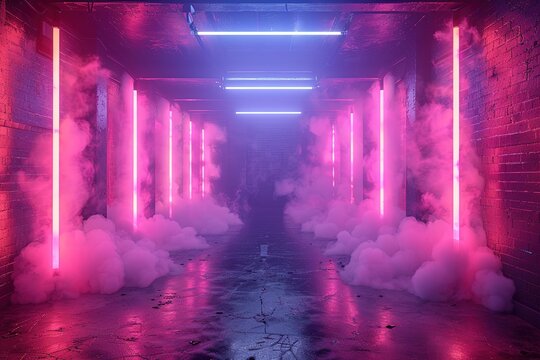 Dance Stage with smoke lighting Electrifying Sports Stage with Smoke Effects Sports Background