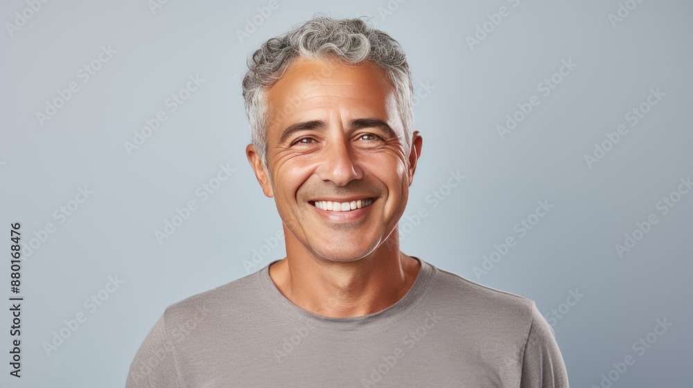 Wall mural Studio portrait of smiling man, relaxed expression, 