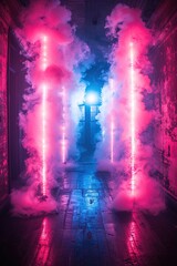 Dance Stage with smoke lighting Electrifying Sports Stage with Smoke Effects Sports Background