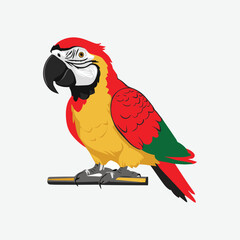 World Parrot Day event banner. Illustration of a parrot in polygonal style on white background to celebrate 