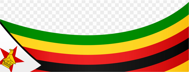 Zimbabwe flag wave isolated on png or transparent background vector illustration.  