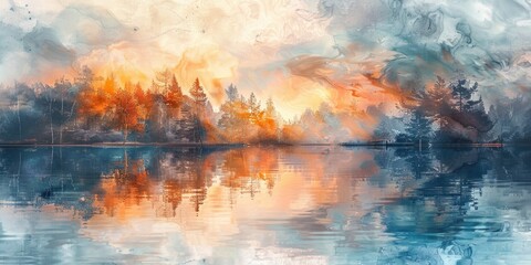 Lake surrounded by trees