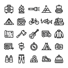 Adventure black outlined icon vector