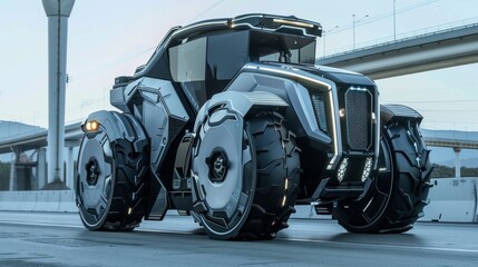 Futuristic desert truck for exploring remote areas
