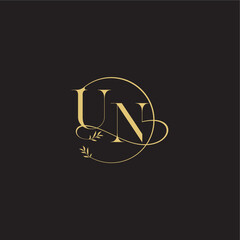 circle and organic style UN wedding monogram design letter luxury concept