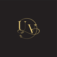 circle and organic style UV wedding monogram design letter luxury concept