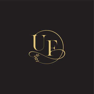 circle and organic style UF wedding monogram design letter luxury concept