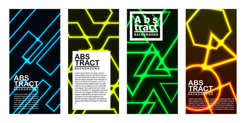 Abstract Neon Geometric Background Flat Style