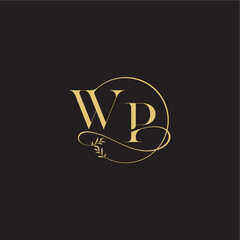circle and organic style WP wedding monogram design letter luxury concept