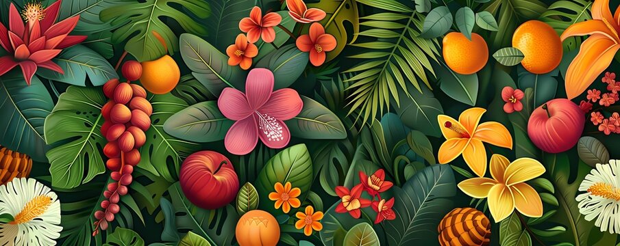 wildflowers, autumn harvest, tropical plants