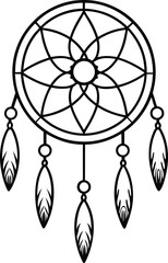 Fototapeta premium native american indian talisman dreamcatcher vector illustration