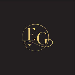 luxury concept EG circle and organic style wedding monogram design letter © eny