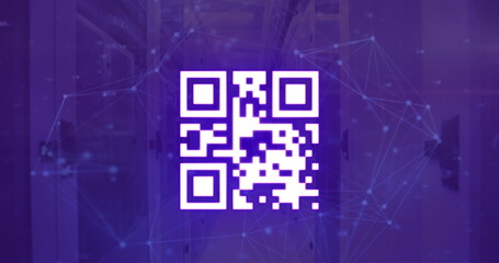 Image of network of connections over digital screens