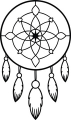 Fototapeta premium native american indian talisman dreamcatcher vector illustration