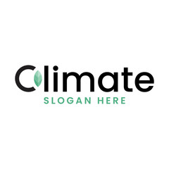 The initial C logomark for Climate logo  with the circle as globe and earth and the leaf signify sustainable environment executed in modern geometric and minimalist style