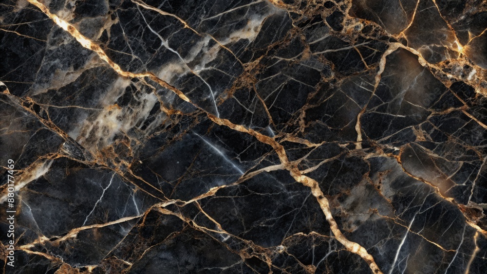 Poster high-resolution digital image showcasing elegant dark black marble texture with subtle grey veining 