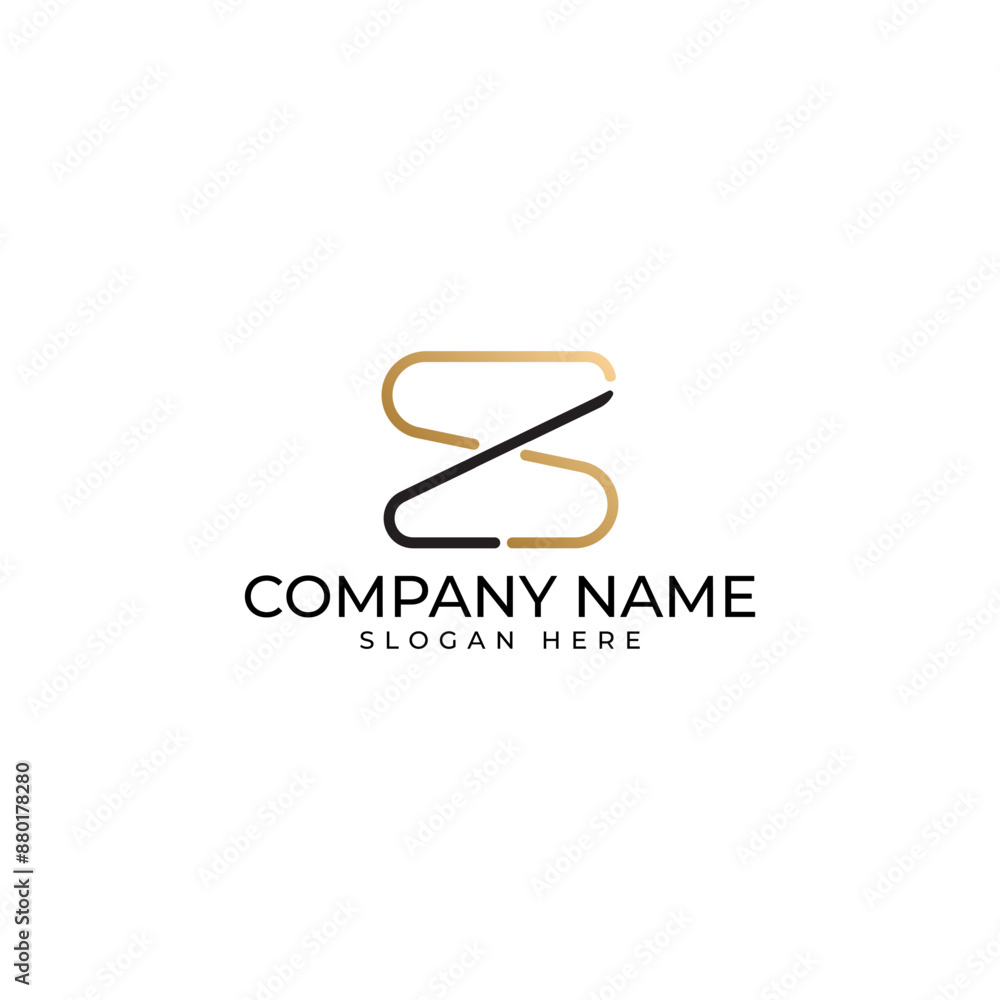 Poster the ls initial in the shape of infinity sign with black and gold gradient executed in luxury eleganc