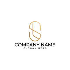 Obraz premium The LS initial logomark with the lineart style in gold gradient and soft round executed in luxury elegance modern geometric and minimalist style