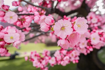 Fototapeta premium Artificial cherry blossom tree decorated in event party